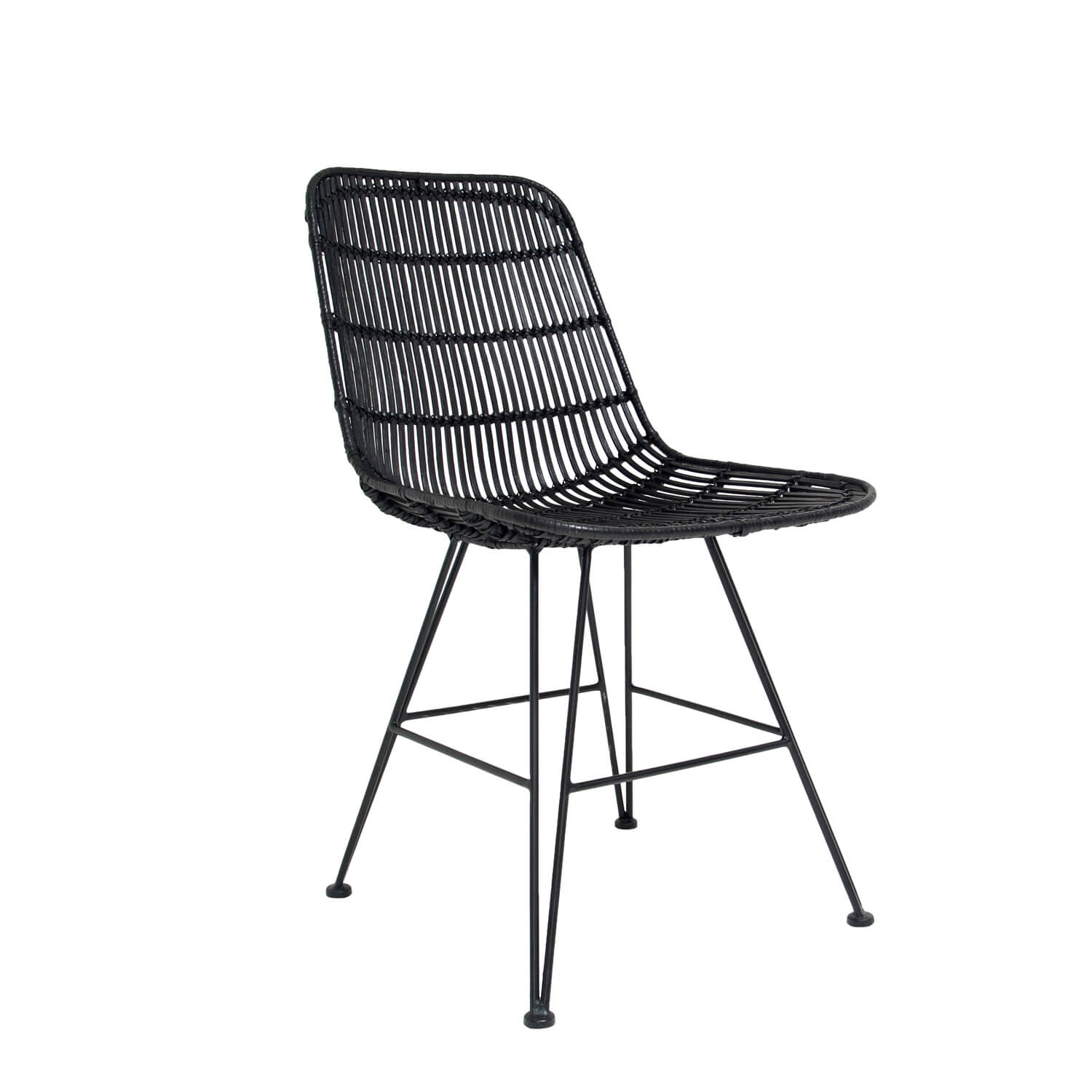 HK Living Rattan-Stuhl Schwarz