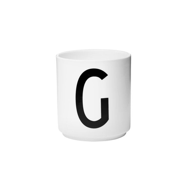 DesignLetters Porzellan-Becher G Weiß