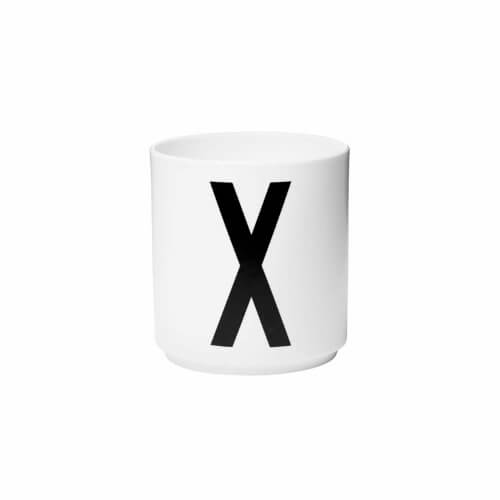 DesignLetters Porzellan-Becher X Weiß