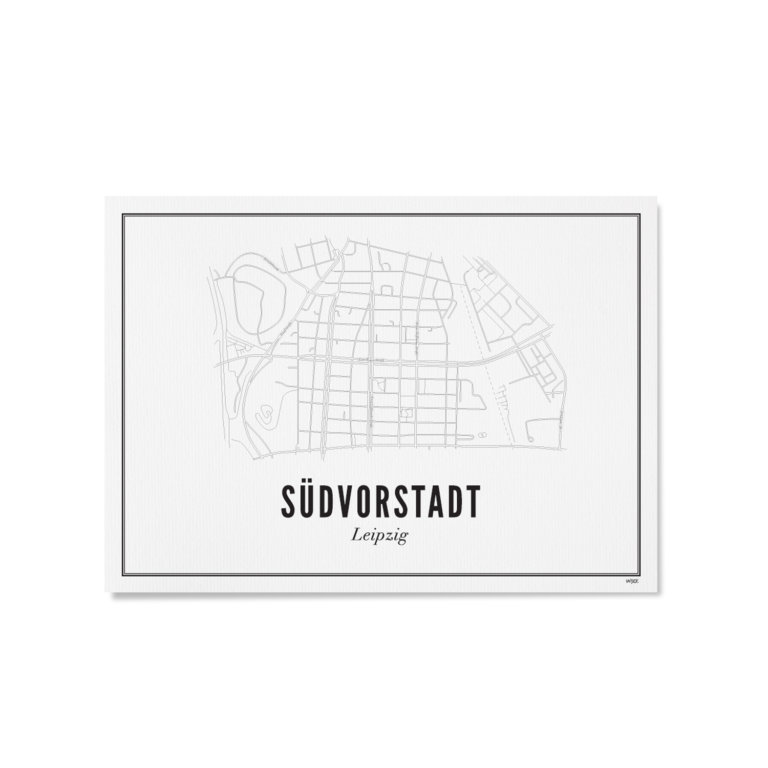 Stadtplan Leipzig Südvorstadt Karte oder Poster