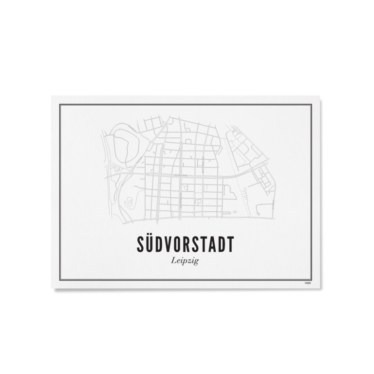 Stadtplan Leipzig Südvorstadt Karte oder Poster