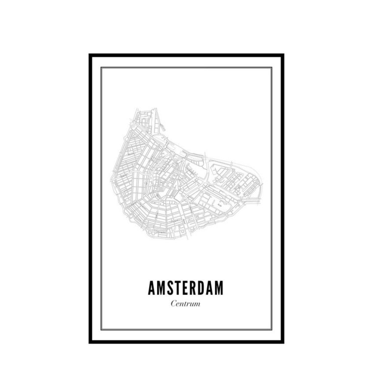 Print – Stadtplan Amsterdam Zentrum – Poster A4