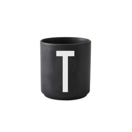 Design Letters – Porzellan-Becher T – Schwarz