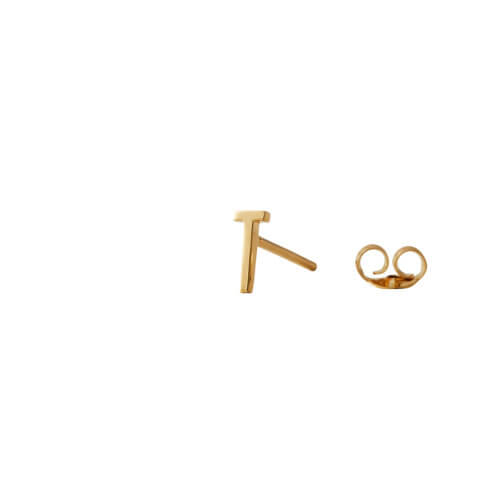 Design Letters Ohrstecker Buchstabe T Gold