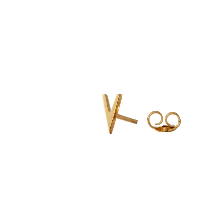 Design Letters Ohrstecker Buchstabe V Gold