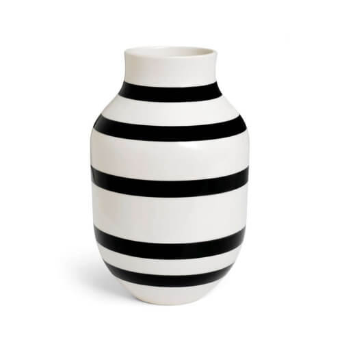 Kähler Omaggio Vase L Schwarz-Weiß – H 30,5 cm
