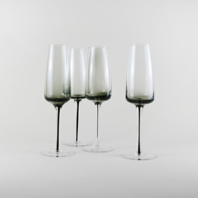 Broste Copenhagen 4er Set Champagnerglas SMOKE