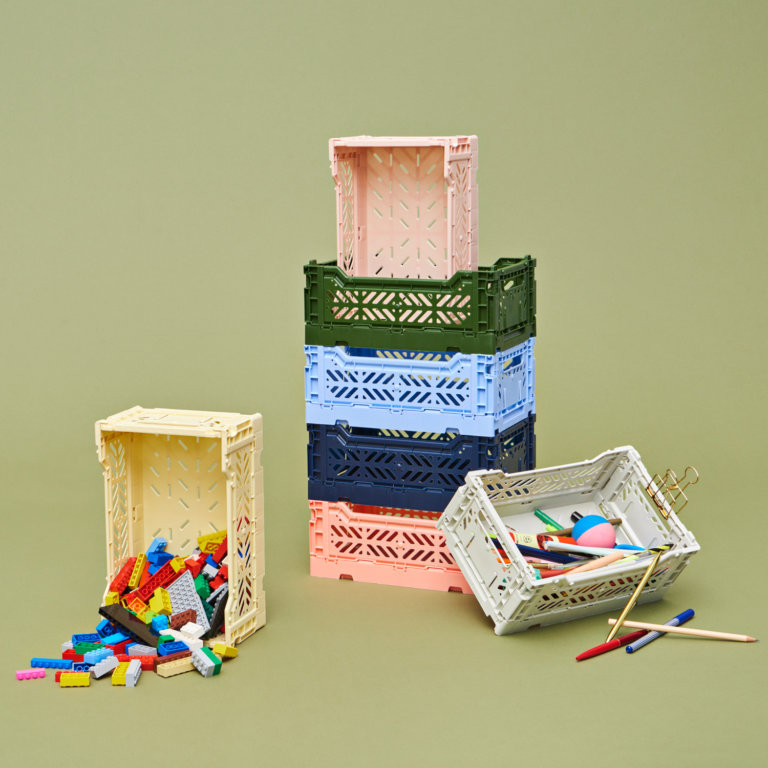 HAY Colour Crate Aufbewahrungsboxen – Kleine Klappboxen in verschiedenen Größen und Farben verfügbar