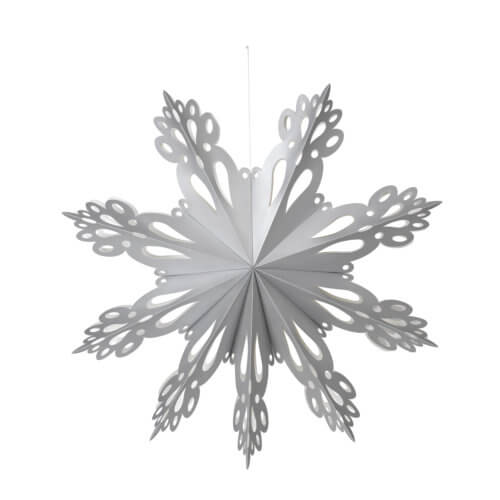 Broste Papierstern Snowflake Grau XL