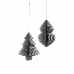 Broste Papier-Weihnachtsschmuck Silber 2er-Set