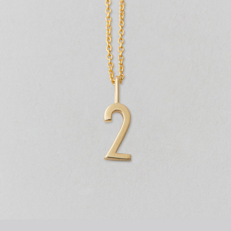 Design Letters Zahl 2 (10mm) 18k vergoldet