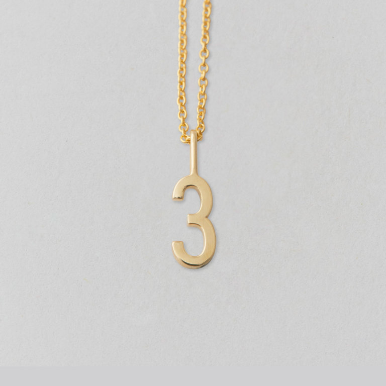 Design Letters Zahl 3 (10mm) 18k vergoldet