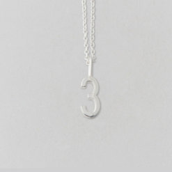 Design Letters Zahl 3 Silber (10mm) – Lucky Numbers mit oder ohne Kette