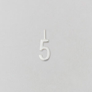Design Letters Zahl 5 Silber