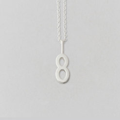 Design Letters Zahl 8 Silber (10mm) – Lucky Numbers mit oder ohne Kette