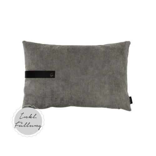 Louise Smærup Kissen Cord Grau
