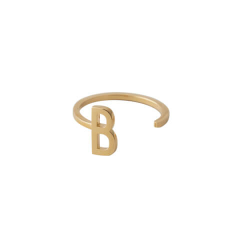 Design Letters Ring Buchstabe B 18k vergoldet