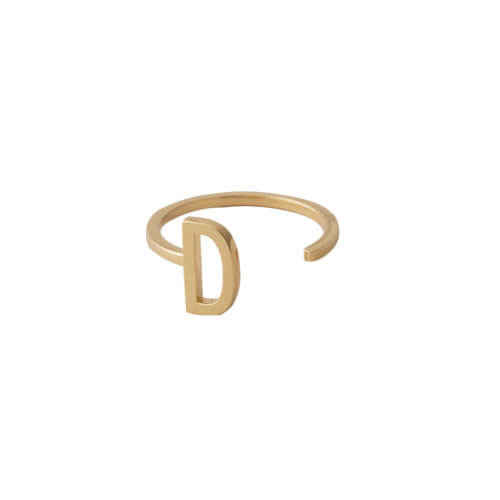 Design Letters Ring Buchstabe D – 18k vergoldet