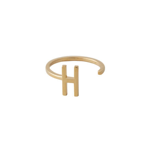 Design Letters Ring Buchstabe H 18k vergoldet