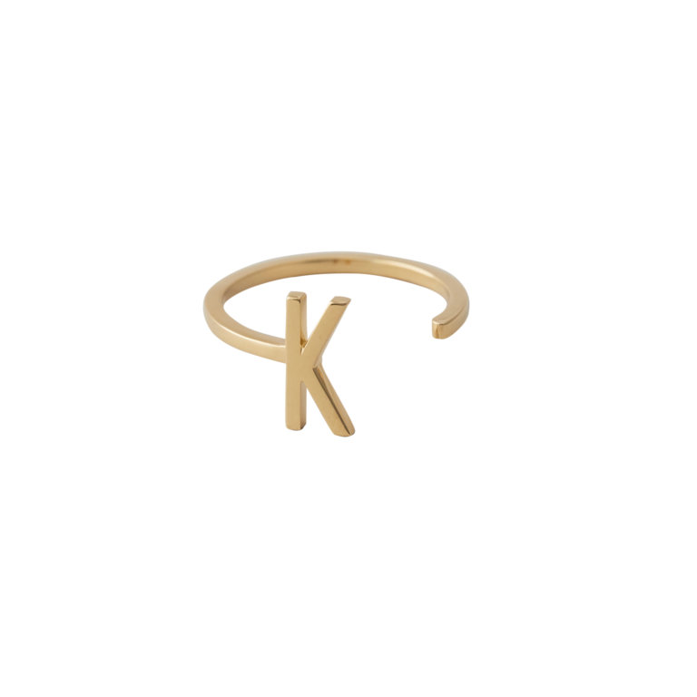 Design Letters Ring Buchstabe K 18k vergoldet