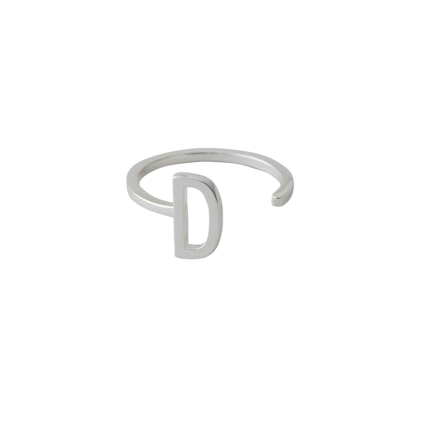 Design Letters Ring Buchstabe D Silber 925 Sterlingsilber
