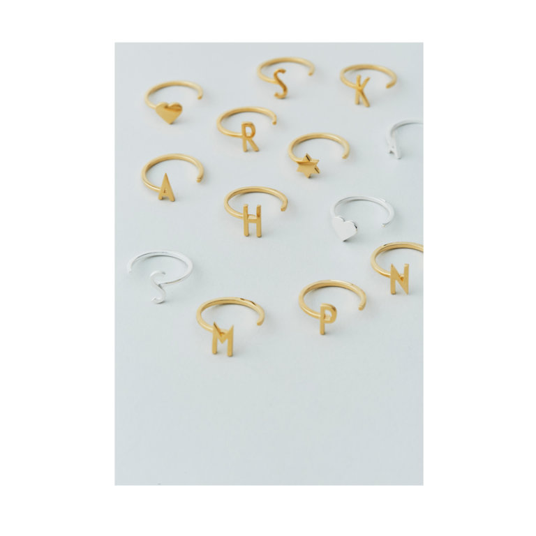 Design Letters Ring Buchstabe H 18k vergoldet - Image 3