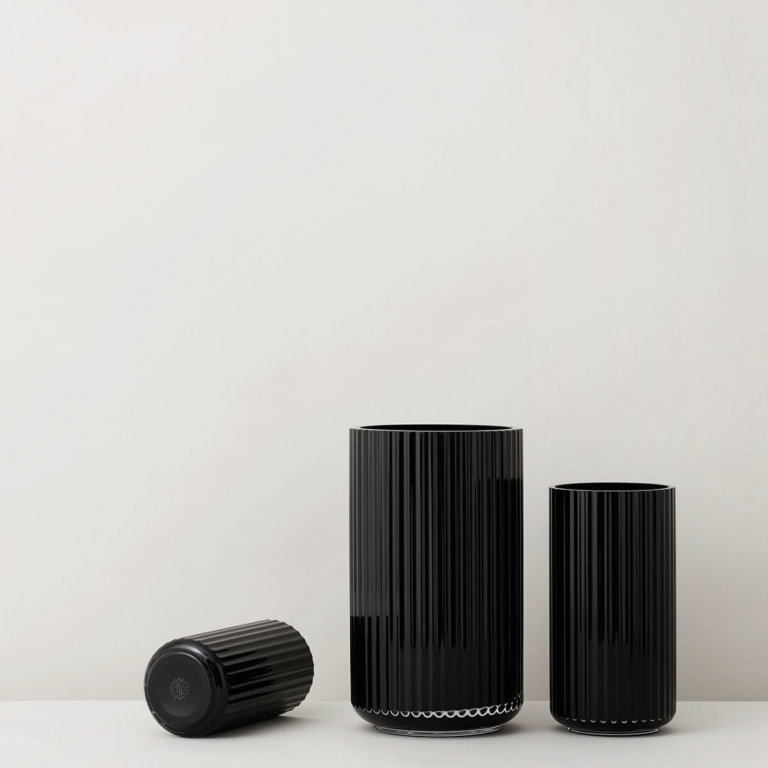 Lyngby Porzellan Vase Schwarz