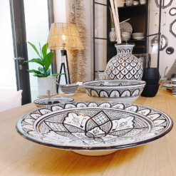 Marokkanische Vase Peacook Schwarz Weiß L