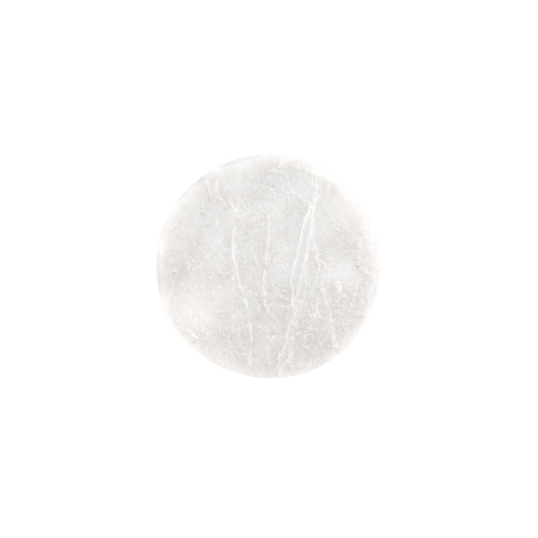 Stoned Marmor-Untersetzer Weiß Rund