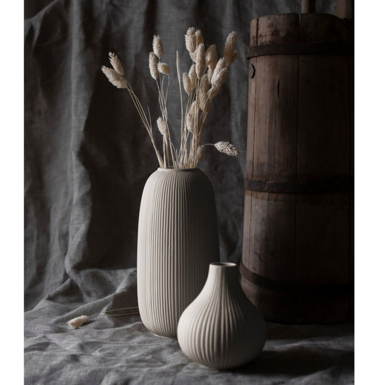 Keramik-Vase Beige von Storefactory Ø12 x H26 cm