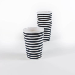 Marokkanische Becher Streifen Schwarz-Weiß