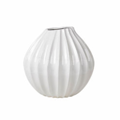 Broste Vase Rillen Weiß