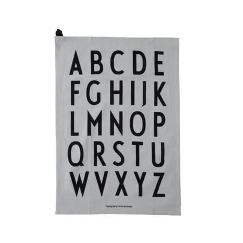 Design Letters Geschirrtuch Grau A-Z (2er Set)