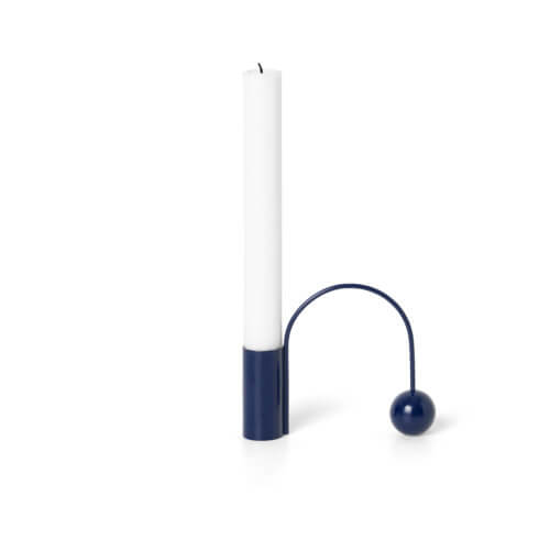 ferm Kerzenhalter Balance Blau, mit Kerze