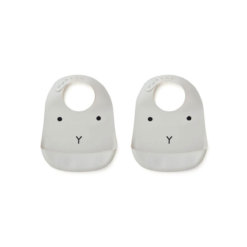 LIEWOOD Lätzchen Silikon Grau 2er-Set