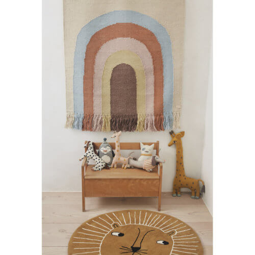 OYOY Wand-Teppich Regenbogen Pastell