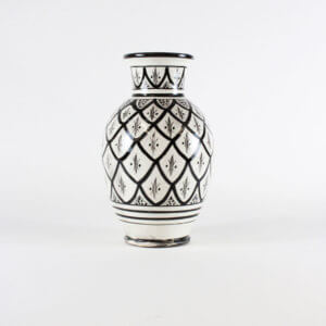 Marokkanische Vase Peacock Schwarz-Weiß M B-Ware