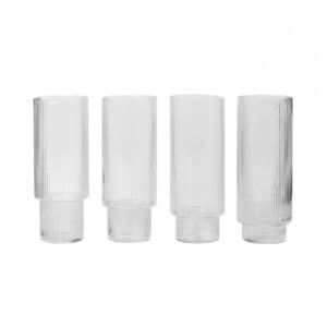 ferm Ripple Longdrink-Glas Klar