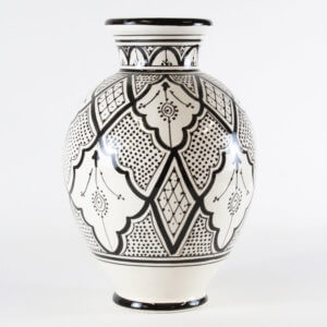 Marokkanische Vase Schwarz-Weiß B-Ware