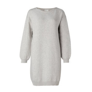 YAYA Strickkleid Grau mit U-Boot-Ausschnitt