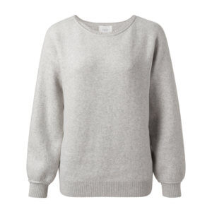 YAYA Pullover U-Boot-Kragen Grau