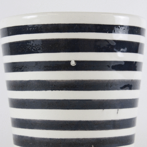 Marokkanischer Becher Streifen Schwarz-Weiß B-Ware, Detail nah