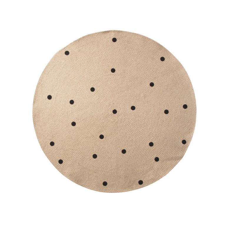 ferm Teppich Black Dots L