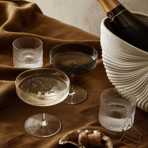ferm Living Ripple Trinkglas Klar Low - Image 4