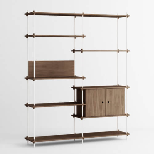 Moebe Shelving System Regal Dunkle Eiche Weiß