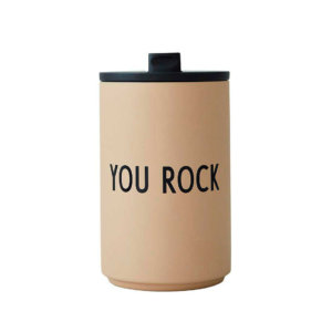Design Letters Thermobecher YOU ROCK Beige