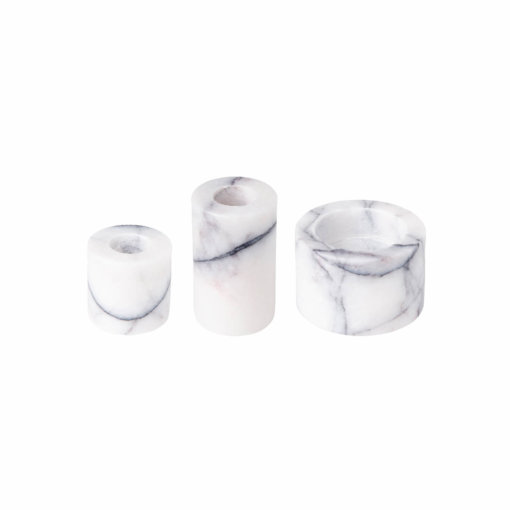 Stoned Marmor-Kerzenhalter Weiß
