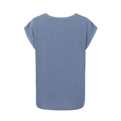 YAYA Cupro-Shirt Blau im Materialmix Rückansicht
