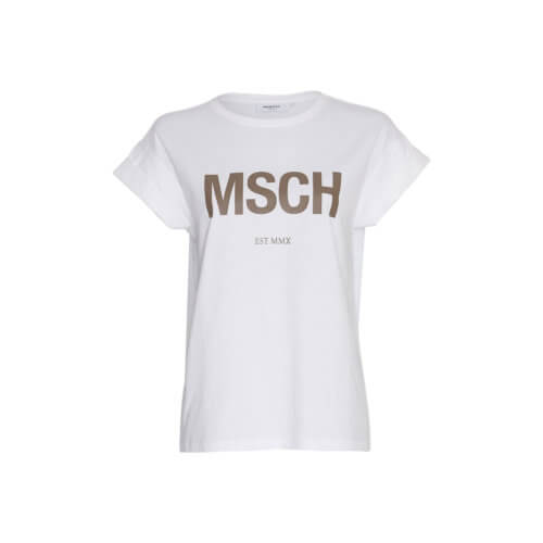 Moss Copenhagen Shirt Weiß-Choco Frontansicht