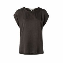 YAYA Cupro-Shirt Anthrazit im Materialmix